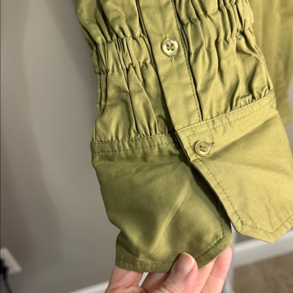 En Saison Hardin Olive Green Shirt Dress Small NWT Cotton Button Front Chic - Picture 5 of 13